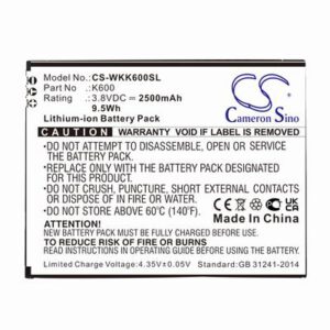 Wiko K600 Mobile SmartPhone Battery 3.8V 2600mAh Li-ion WKK600SL
