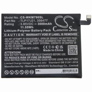 Wiko M1790 Mobile SmartPhone Battery 3.85V 3000mAh Li-Poly WKM790SL