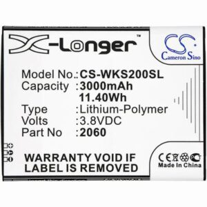 Wiko L5261AE Mobile SmartPhone Battery 3.8V 3000mAh Li-Poly WKS200SL