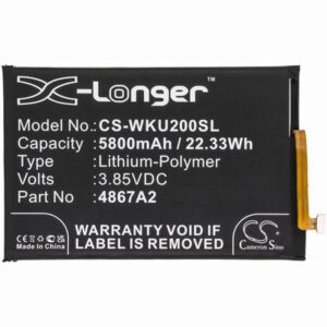 Wiko Power U20 Mobile SmartPhone Battery 3.85V 5800mAh Li-Poly WKU200SL