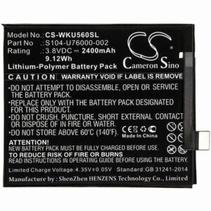 Wiko P4601 Mobile SmartPhone Battery 3.8V 2400mAh Li-Poly WKU560SL