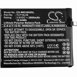 WIKO 9692 Mobile SmartPhone Battery 3.8V 2800mAh Li-Poly WKU969SL