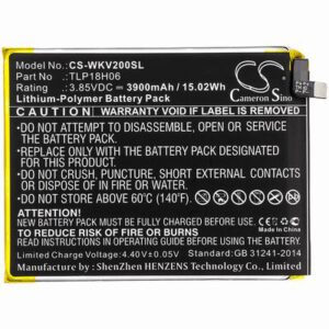Wiko M2354 Mobile SmartPhone Battery 3.85V 3900mAh Li-Poly WKV200SL