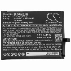 Wiko Power U10 Mobile SmartPhone Battery 3.85V 4650mAh Li-Poly WKV400SL