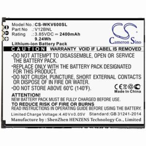 Wiko Harry 2 Mobile SmartPhone Battery 3.85V 2400mAh Li-ion WKV600SL