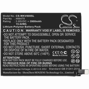 Wiko View 3 Lite Mobile SmartPhone Battery 3.85V 3900mAh Li-Poly WKV800SL