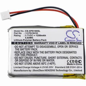 Dual XGPS160 GPS Navigator Battery 3.7V 1250mAh Li-Poly XPS160SL