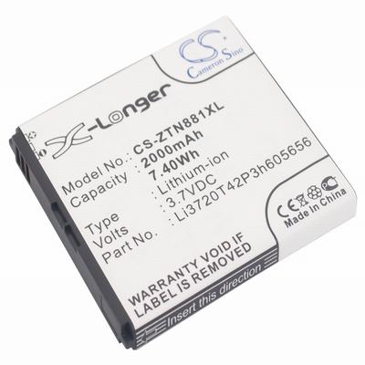 ZTE N881F Mobile Phone Battery 3.7V 2000mAh Li-ion ZTN881XL