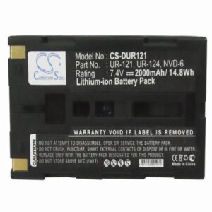 Sanyo IDC-1000 Digital Camera Video Battery 7.4V 2000mAh Li-Ion DUR121