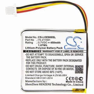 Logitech UE9000 Wireless Headset Battery 3.7V 450mAh Li-Poly LOE900SL