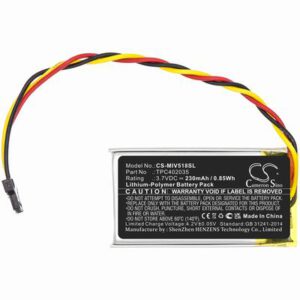 Mio MiVue 508 GPS Navigator Battery 3.7V 230mAh Li-Poly MIV518SL