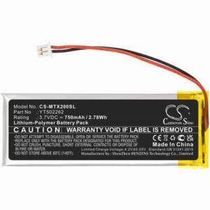 Midland BTX2 Pro Wireless Headset Battery 3.7V 750mAh Li-Poly MTX200SL