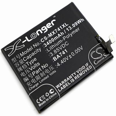 Meilan E2 Mobile SmartPhone Battery 3.85V 3400mAh Li-Poly MX741XL