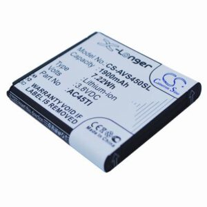 Archos 45 Titanium Mobile Phone Battery 3.8V 1900mAh Li-ion AVS450SL