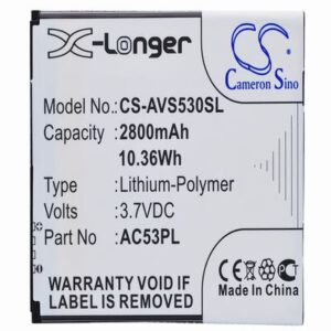Archos 53 Platinum Mobile Phone Battery 3.7V 2800mAh Li-Polymer AVS530SL