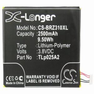 Blackberry BlackBerry Z3 Mobile Phone Battery 3.8V 2500mAh Li-Polymer BRZ310XL
