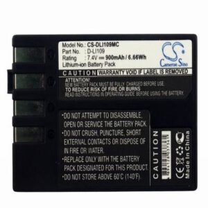 Pentax K2 Digital Camera Video Battery 7.4V 900mAh Li-Ion DLI109MC