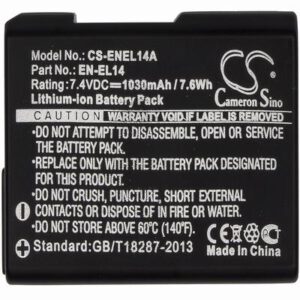 Nikon Coolpix P7000 Digital Camera Video Battery 7.4V 1030mAh Li-Ion ENEL14A