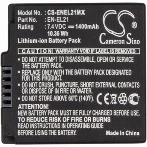 Nikon 1 V2 Digital Camera Video Battery 7.4V 1400mAh Li-Ion ENEL21MX