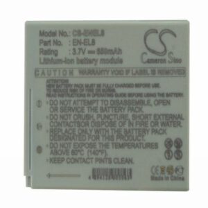 Nikon Coolpix P1 Digital Camera Video Battery 3.7V 650mAh Li-Ion ENEL8