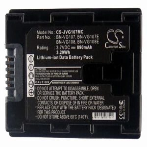 JVC GZ-MG680 Digital Camera Video Battery 3.7V 890mAh Li-Ion JVG107MC