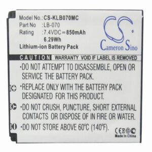KODAK PIXPRO S1 Digital Camera Video Battery 7.4V 850mAh Li-Ion KLB070MC