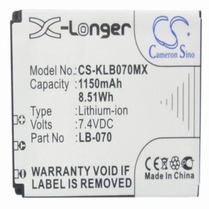 Kodak Pixpro AZ651 Digital Camera Video Battery 7.4V 1150mAh Li-Ion KLB070MX