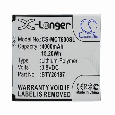Mobistel Cynus T6 Mobile Phone Battery 3.8V 4000mAh Li-Polymer MCT600SL