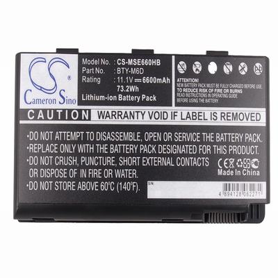Medion Erazer X6813 Laptop Notebook Battery 11.1V 6600mAh Li-ion x 6 MSE660HB