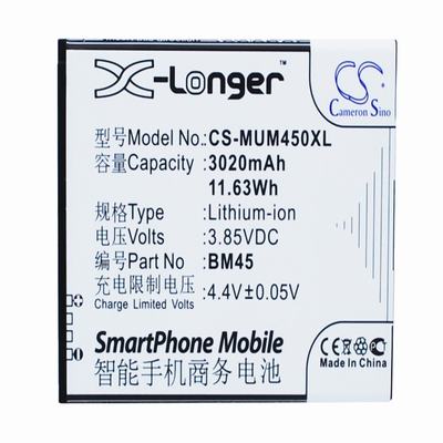 Xiaomi Note 2 Mobile Phone Battery 3.85V 3020mAh Li-ion MUM450XL