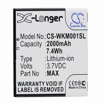 Wiko MAX Mobile Phone Battery 3.7V 2000mAh Li-ion WKM001SL