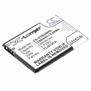 Alcatel OneTouch 3082X Phone Battery 3.7V 1350mAh Li-ion OTB308SL