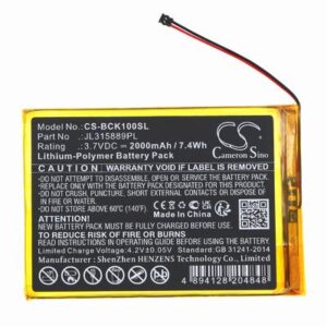 Bookeen CYBFT1F-BK E-book E-reader Battery 3.7V 2000mAh Li-Pl BCK100SL