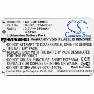 Harman Kardon TC30 Remote Control Battery 3.7V 950mAh Li-ion LOH880RC