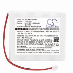 Indexa Repeater 9000FR 35516 Alarm Battery 4.8V 800mAh Ni-CD NDF900BT