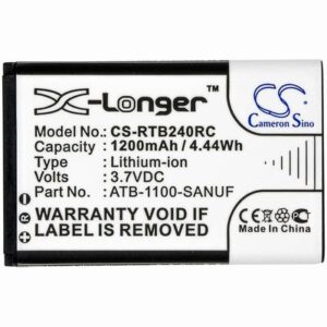RTI Pro Remote Control Battery 3.7V 1200mAh Li-ion RTB240RC