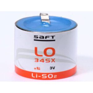 Saft LO34SX 1/3 C Lithium Sulphur Dioxide (LiSO2) - 2 tabs Battery