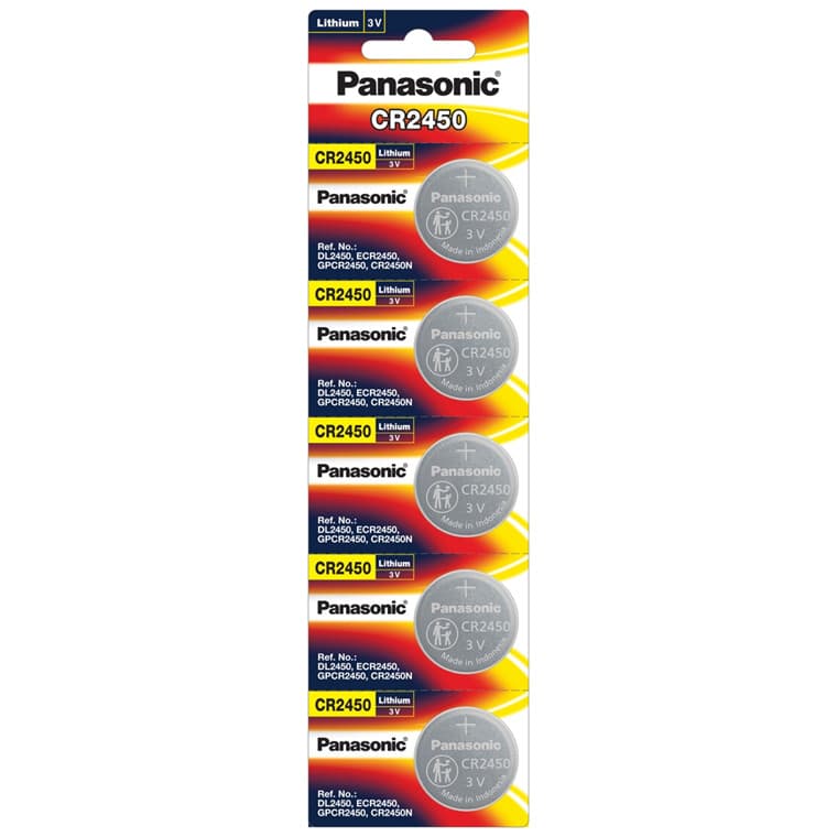 CR2450 Panasonic 3 Volt Lithium Coin Cell Battery