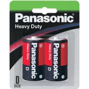 Panasonic R20DP (MGBI) D Heavy Duty Carbon Zinc Battery 2 Pack