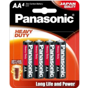 Panasonic R6DP (MGBI) AA Heavy Duty Carbon Zinc Battery 4 Pack