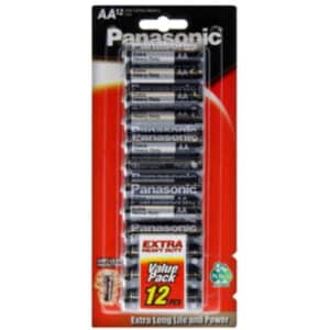 Panasonic R6NP AA Extra Heavy Duty Carbon Zinc Battery 12 Pack