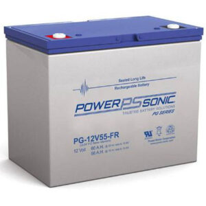 12V 56Ah Powersonic AGM Long Life Sealed Lead Acid (SLA) Battery, PG-12V55 FR