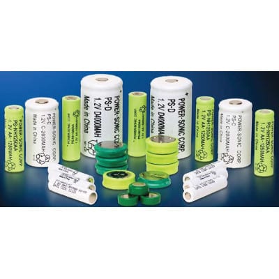 1.2V AA Nickel Metral Hydride - NIMH Quick or Rapid Charge Cylindrical Cell, 2000mAh, Power-Sonic, NH-2000AA
