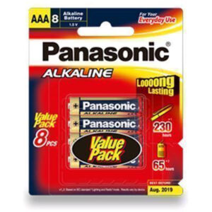 1.5V AAA Panasonic Alkaline LR03T/8B Battery, 8 Pack