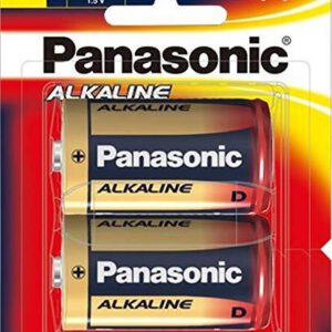 1.5V D Size Panasonic Alkaline LR20T/2B Battery, 2 Pack