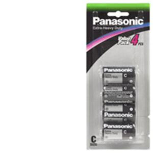 1.5V C Size Panasonic Carbon Zinc Extra Heavy Duty R14NP/4B Battery, 4 Pack