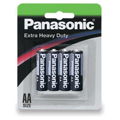 1.5V AA Panasonic Carbon Zinc Extra Heavy Duty R6NP/4B Battery, 4 Pack