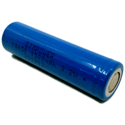 18650, 3.2V 1.5Ah LiFePO4, Rechargeable Battery