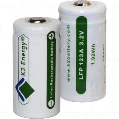 K2 Energy K2LFP123A CR123 Lithium Iron Phosphate Battery