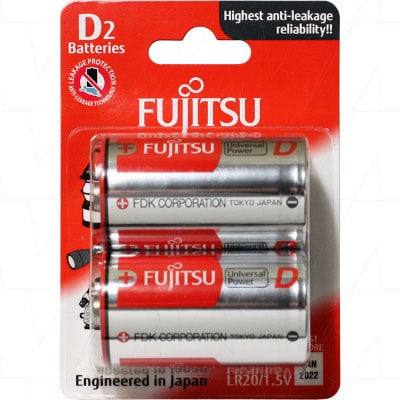 Fujitsu LR20 D Alkaline Battery 2Pack LR20(2B)FU